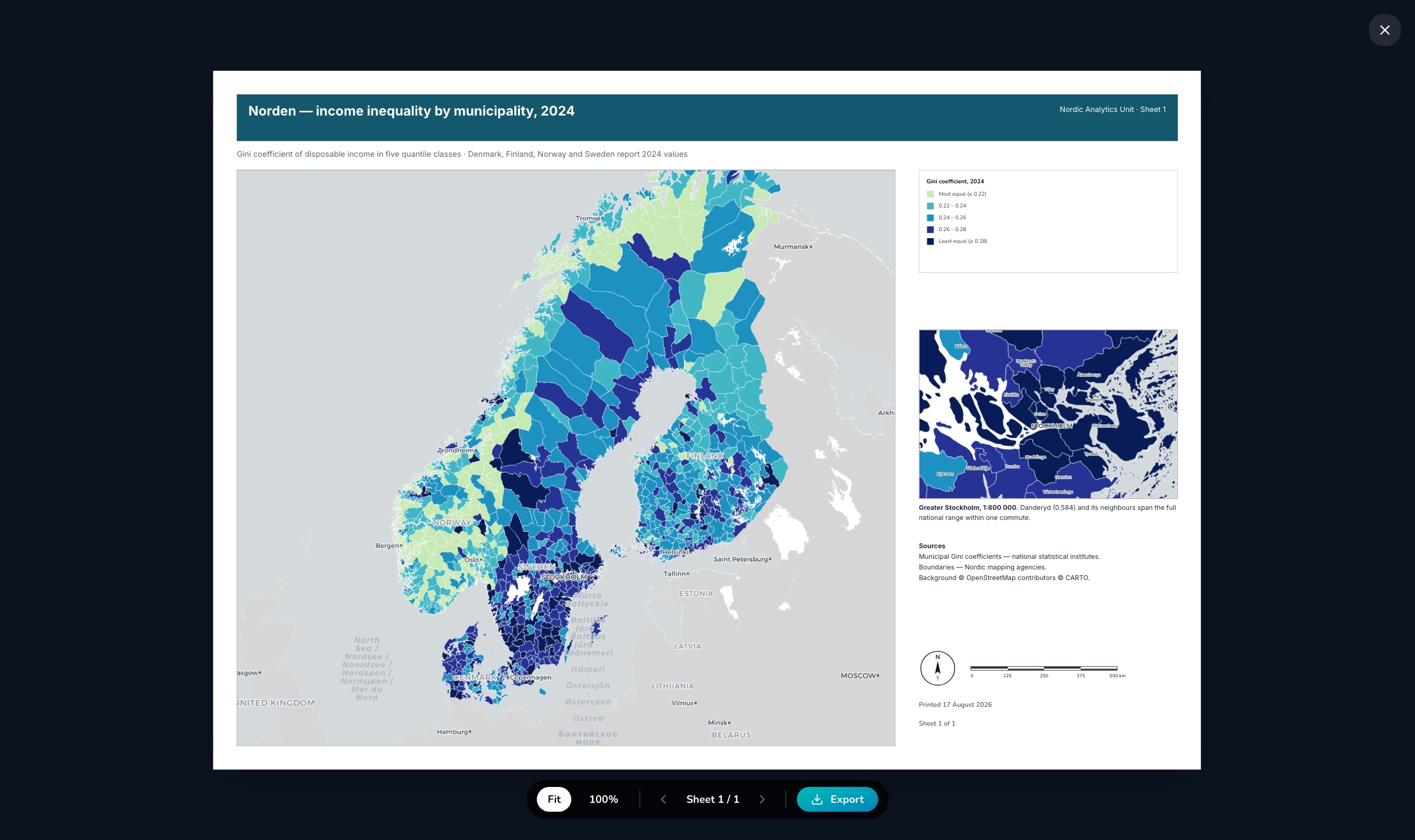 Förhandsvisning av det färdiga A3-arket